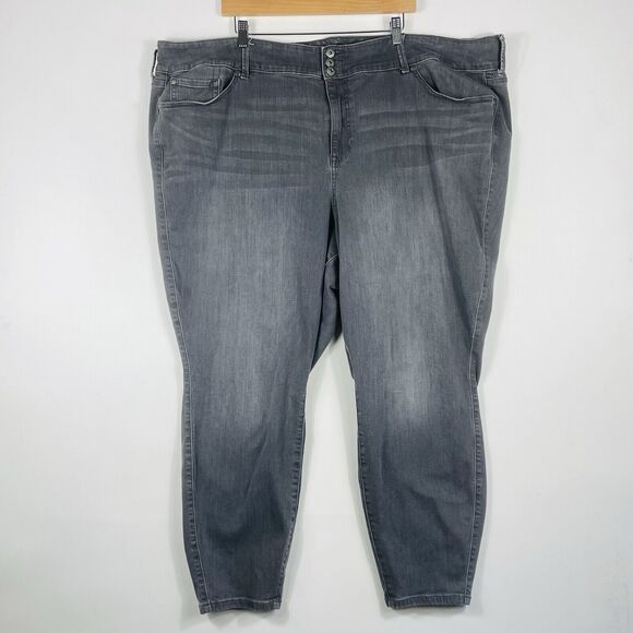 Torrid‎ Grey Super Soft Cotton Rayon Stretch Jeggings Jeans Women's Plus 30 Tall - Picture 1 of 7